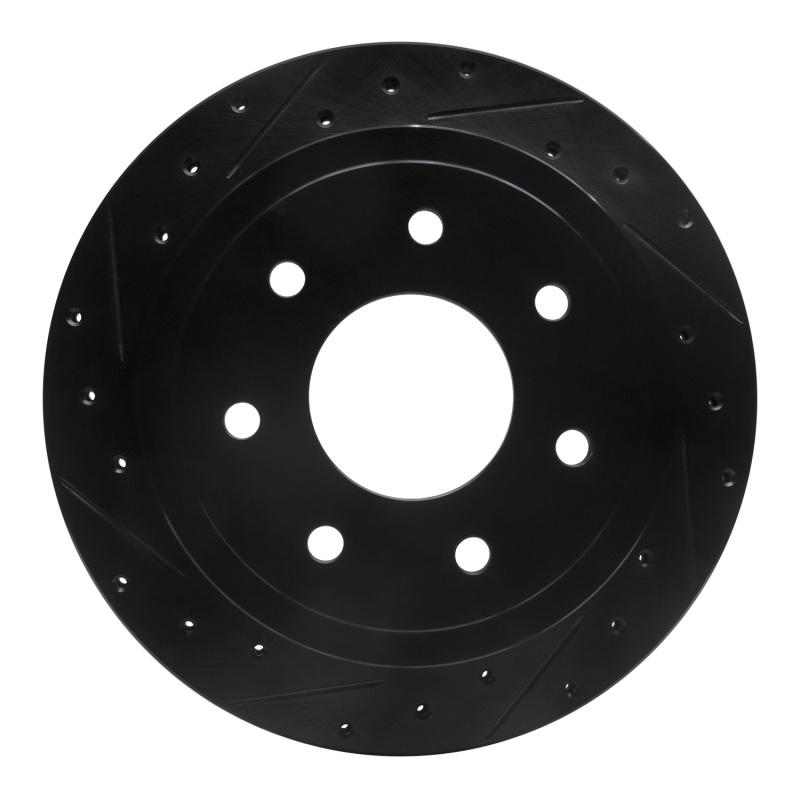 Picture of R1 04-11 Ford F-150 RWD Rear Left Drilled & Slotted Black Brake Rotor