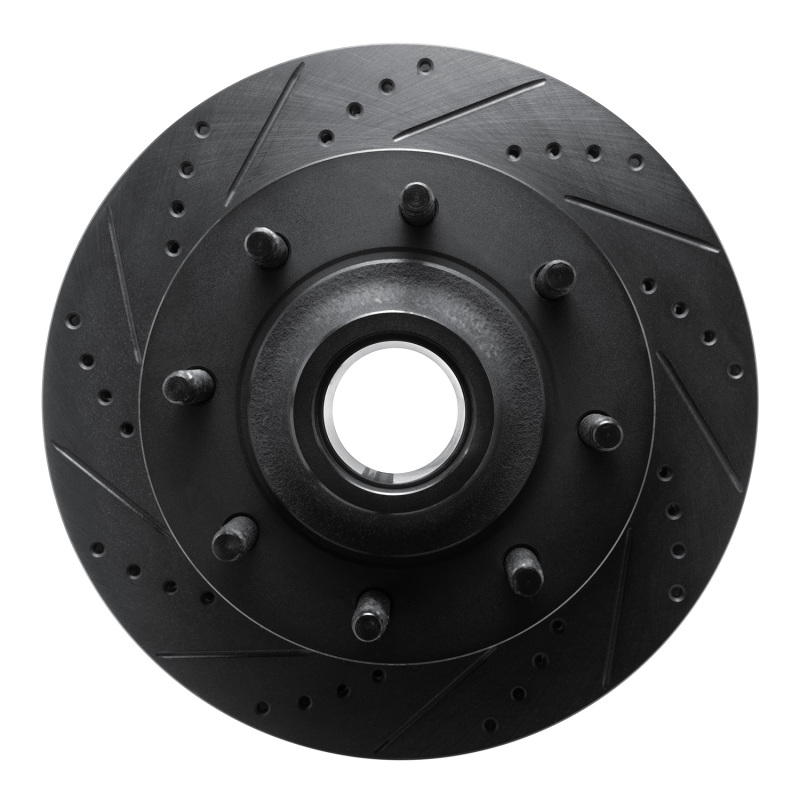 Picture of R1 03-05 Ford F-350 Super Duty 2WD Front Left Drilled & Slotted Black Brake Rotor