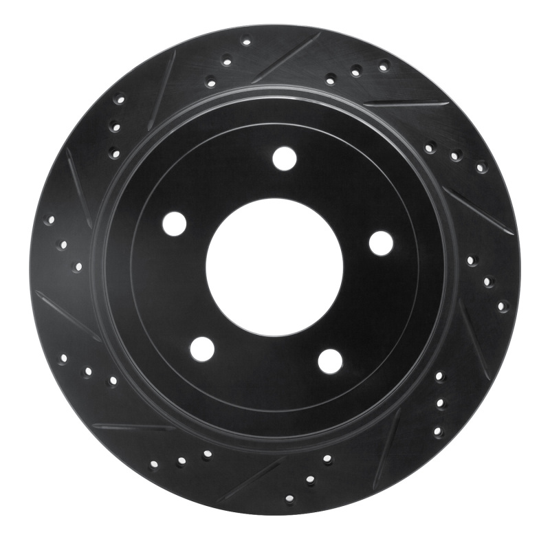 Picture of R1 04-06 Ford Econoline Rear Left Drilled & Slotted Black Brake Rotor
