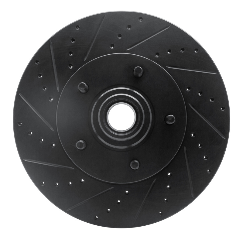 Picture of R1 04-06 Ford E-150 Club Wagon Front Left Drilled & Slotted Black Brake Rotor