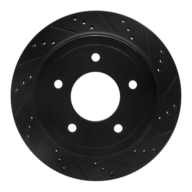 Picture of R1 04-06 Ford E-150 Club Wagon Rear Right Drilled & Slotted Black Brake Rotor