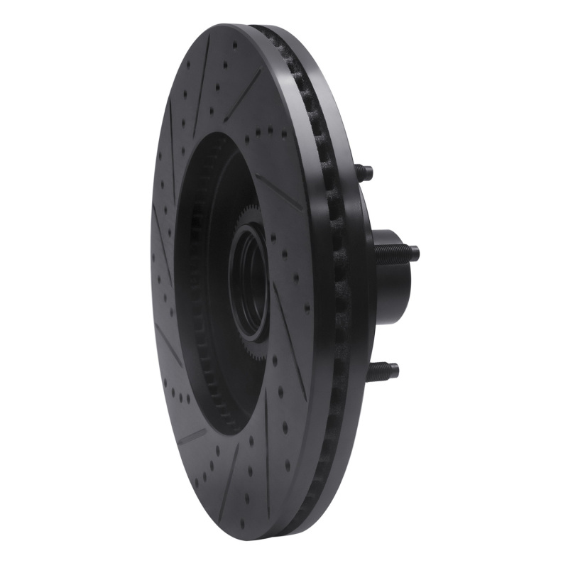 Picture of R1 04-06 Ford E-150 Front Right Drilled & Slotted Black Brake Rotor