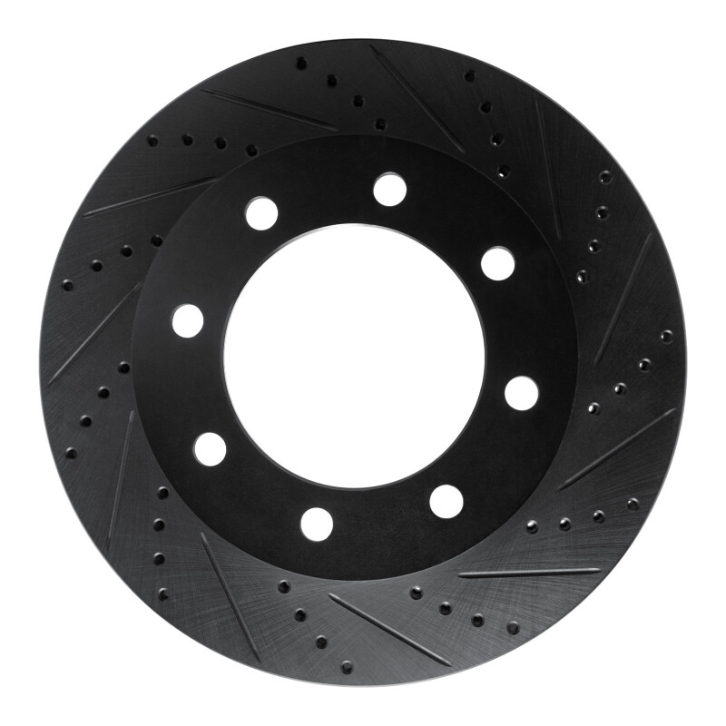 Picture of R1 05-12 Ford F-450 Super Duty Front Right Drilled & Slotted Black Brake Rotor