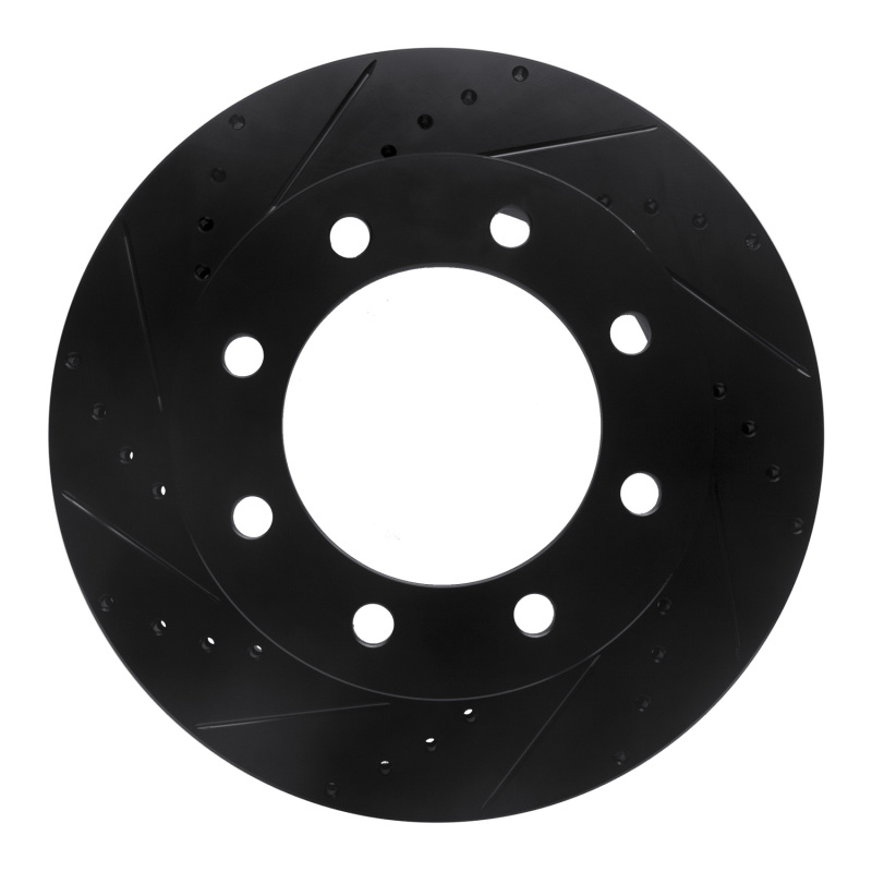Picture of R1 05-12 Ford F-250 4WD (Super Duty) Front Left Drilled & Slotted Black Brake Rotor