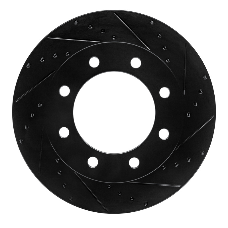 Picture of R1 05-12 Ford F-250 4WD (Super Duty) Front Right Drilled & Slotted Black Brake Rotor