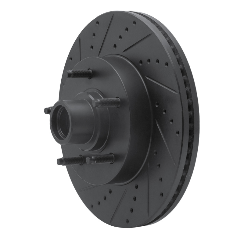 Picture of R1 04-06 Ford E-150 Club Wagon Front Left Drilled & Slotted Black Brake Rotor