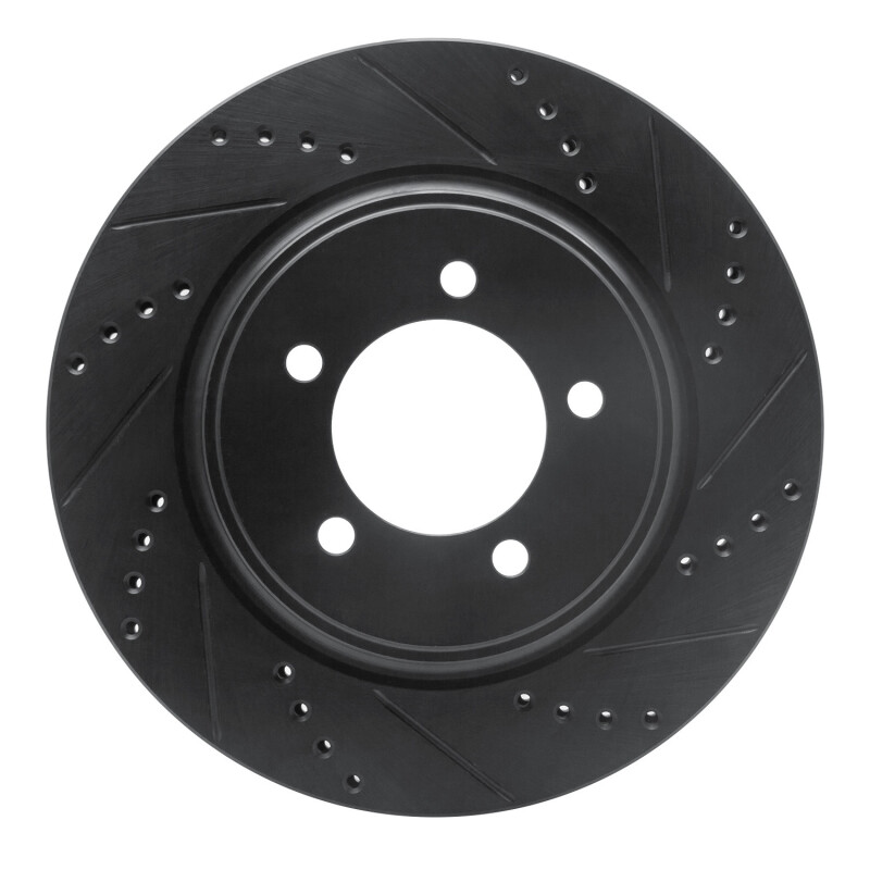 Picture of R1 06-10 Ford Explorer Sport Trac Front Right Drilled & Slotted Black Brake Rotor