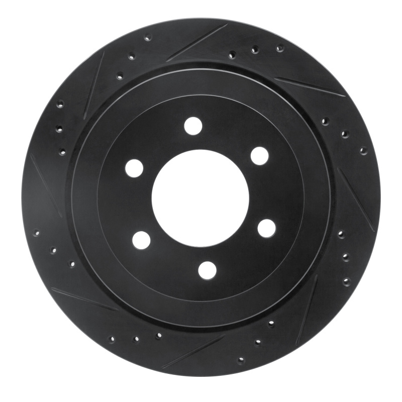Picture of R1 07-17 Ford Expedition Rear Left Drilled & Slotted Black Brake Rotor