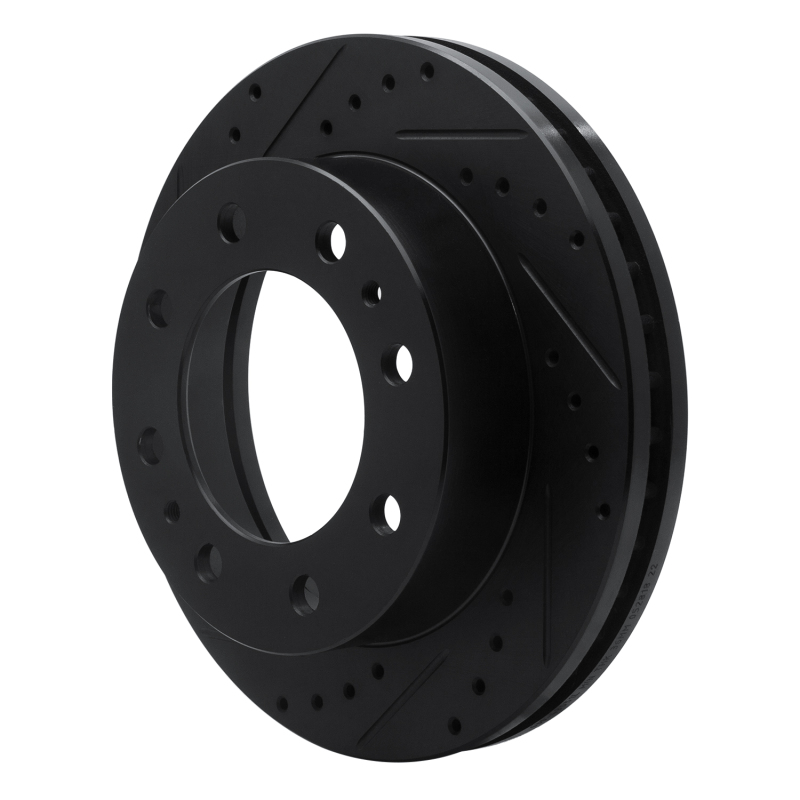 Picture of R1 08-20 Ford E-450 Super Duty Rear Left Drilled & Slotted Black Brake Rotor