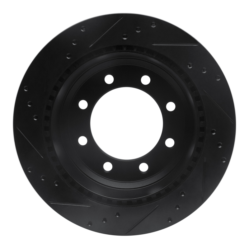 Picture of R1 08-25 Ford E-150 Rear Right Drilled & Slotted Black Brake Rotor