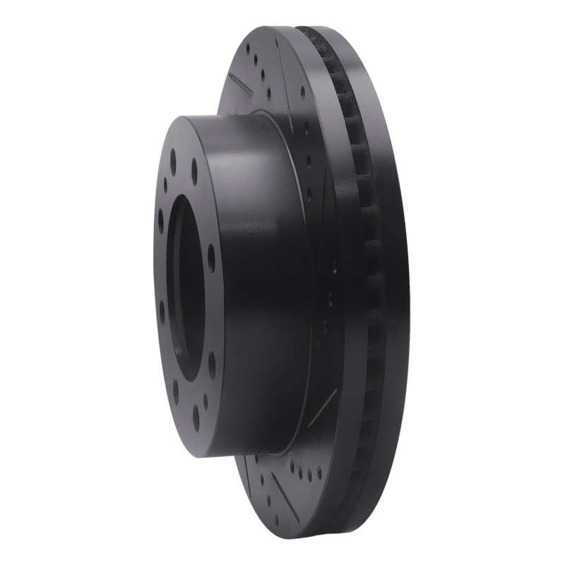 Picture of R1 08-20 Ford E-Super Duty Rear Right Drilled & Slotted Black Brake Rotor