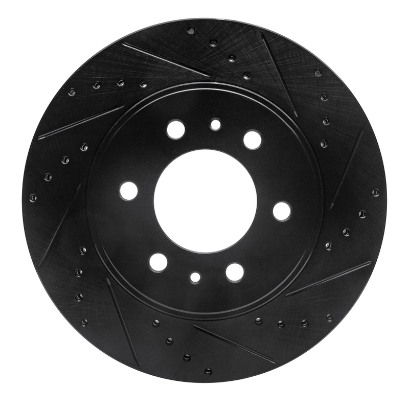 Picture of R1 09-09 Ford F-150 RWD Front Right Drilled & Slotted Black Brake Rotor