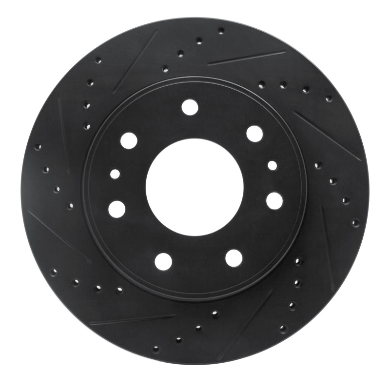 Picture of R1 09-09 Ford F-150 RWD Front Left Drilled & Slotted Black Brake Rotor