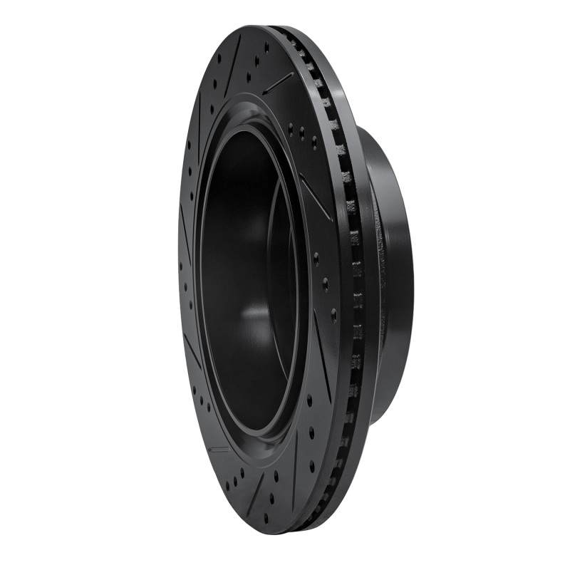 Picture of R1 12-14 Ford F-150 RWD Rear Right Drilled & Slotted Black Brake Rotor