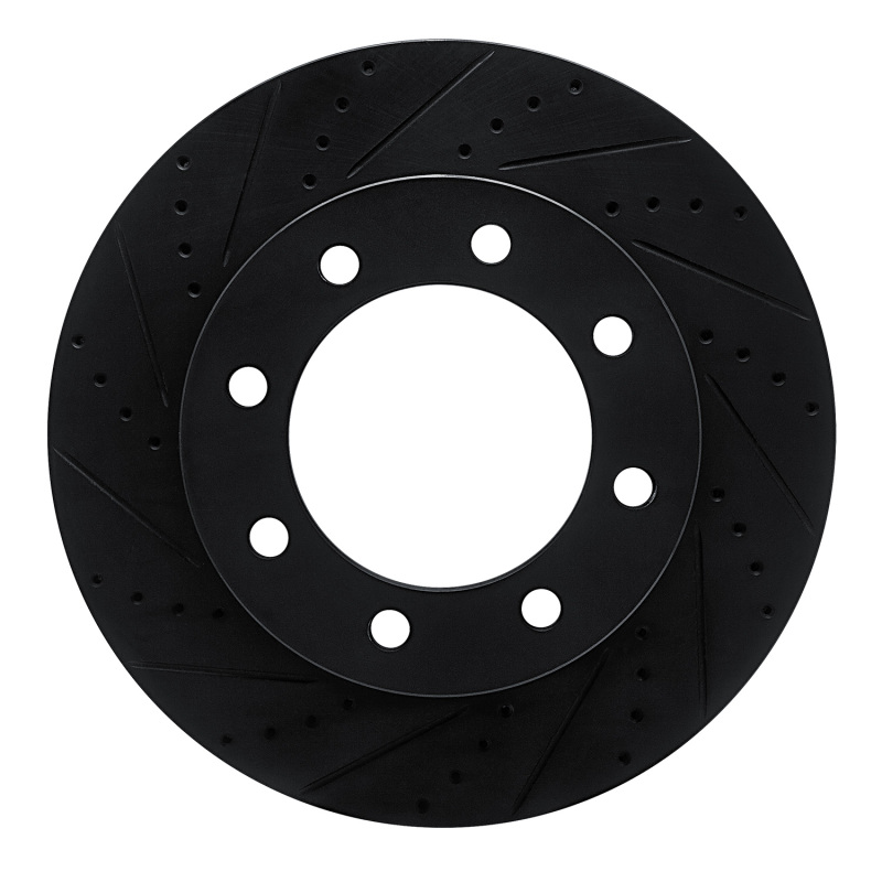 Picture of R1 12-25 Ford F-350 Super Duty 4WD Front Left Drilled & Slotted Black Brake Rotor