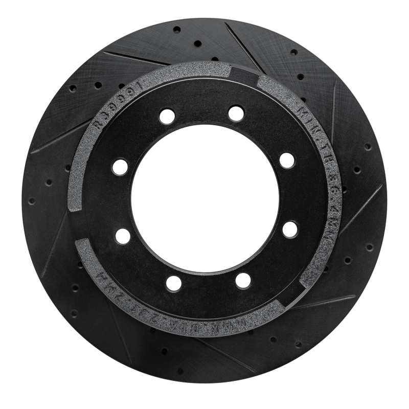 Picture of R1 11-22 Ford F-350 Super Duty 2WD Rear Right Drilled & Slotted Black Brake Rotor