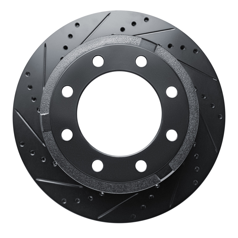 Picture of R1 11-22 Ford F-250 4WD (Super Duty) Rear Left Drilled & Slotted Black Brake Rotor