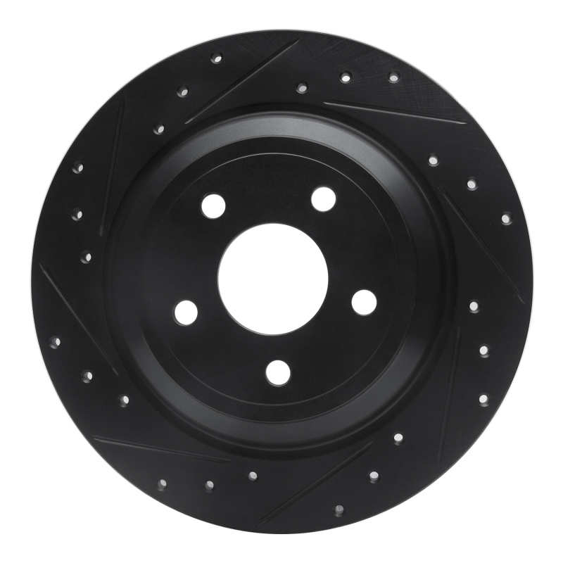 Picture of R1 16-25 Ford Escape Rear Left Drilled & Slotted Black Brake Rotor