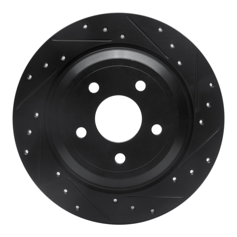 Picture of R1 16-25 Ford Focus Rear Right Drilled & Slotted Black Brake Rotor