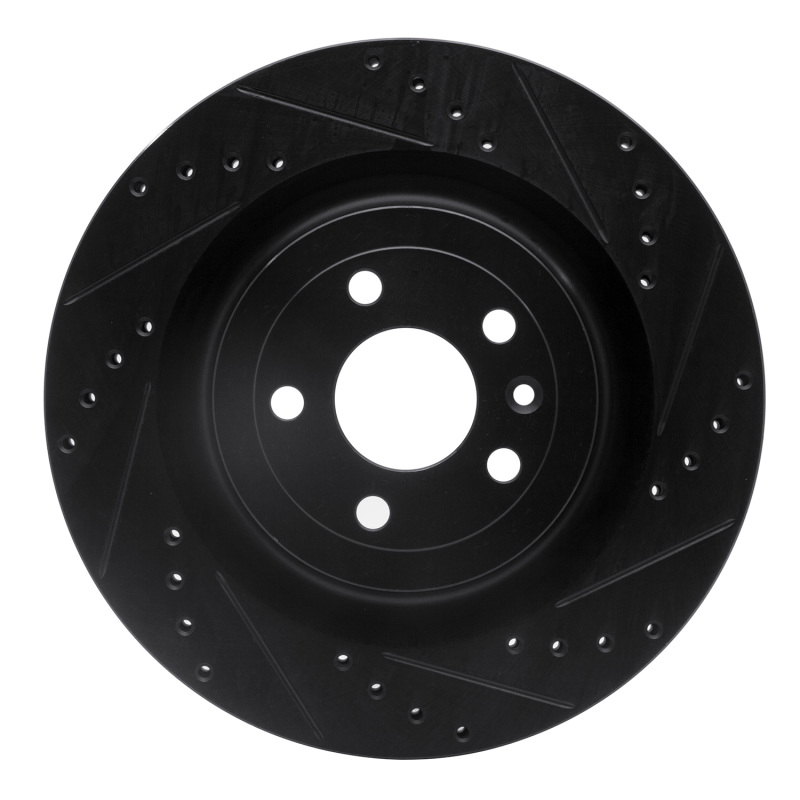 Picture of R1 13-19 Ford Flex Front Right Drilled & Slotted Black Brake Rotor