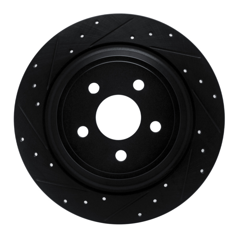 Picture of R1 15-24 Ford Fusion Rear Left Drilled & Slotted Black Brake Rotor