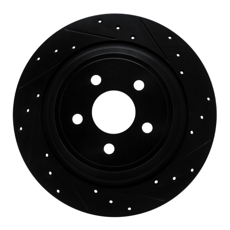 Picture of R1 15-24 Ford Fusion Rear Right Drilled & Slotted Black Brake Rotor