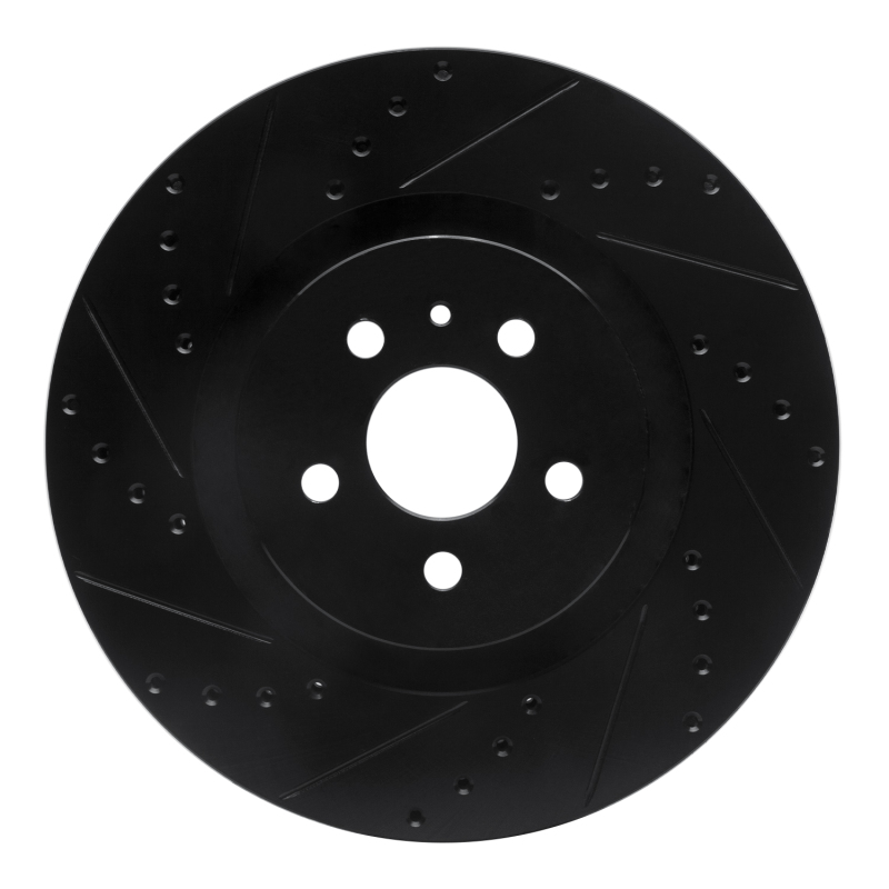 Picture of R1 15-21 Ford Edge Front Left Drilled & Slotted Black Brake Rotor