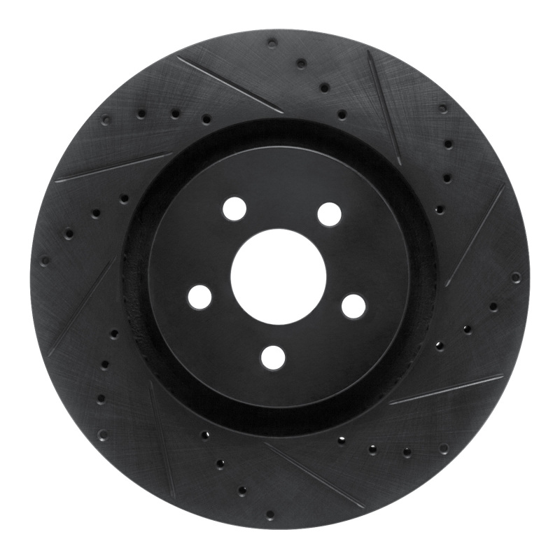 Picture of R1 15-21 Ford Edge Front Right Drilled & Slotted Black Brake Rotor