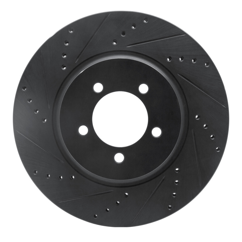 Picture of R1 03-05 Lincoln AVIATOR Front Left Drilled & Slotted Black Brake Rotor