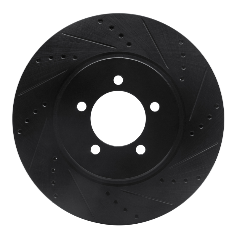 Picture of R1 03-05 Lincoln AVIATOR Front Right Drilled & Slotted Black Brake Rotor