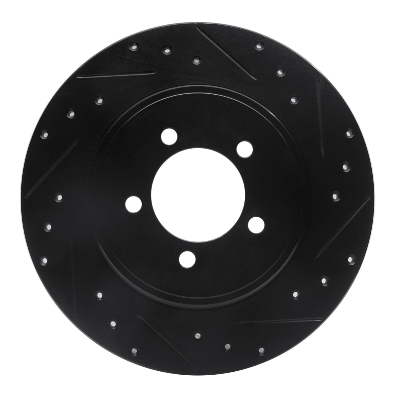 Picture of R1 03-05 Lincoln AVIATOR Rear Right Drilled & Slotted Black Brake Rotor