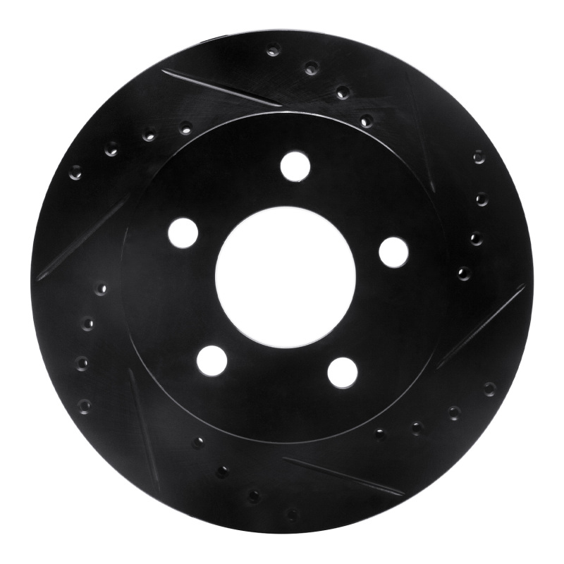 Picture of R1 91-94 Ford Crown Victoria Front Right Drilled & Slotted Black Brake Rotor