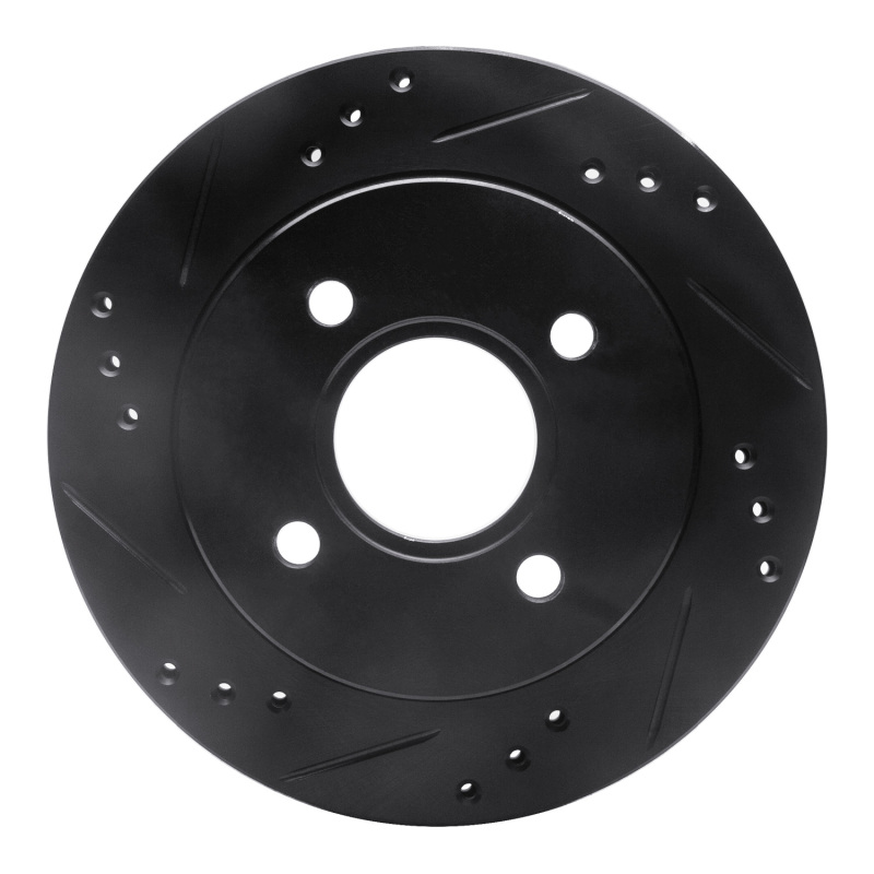 Picture of R1 95-04 Ford Contour Rear Left Drilled & Slotted Black Brake Rotor