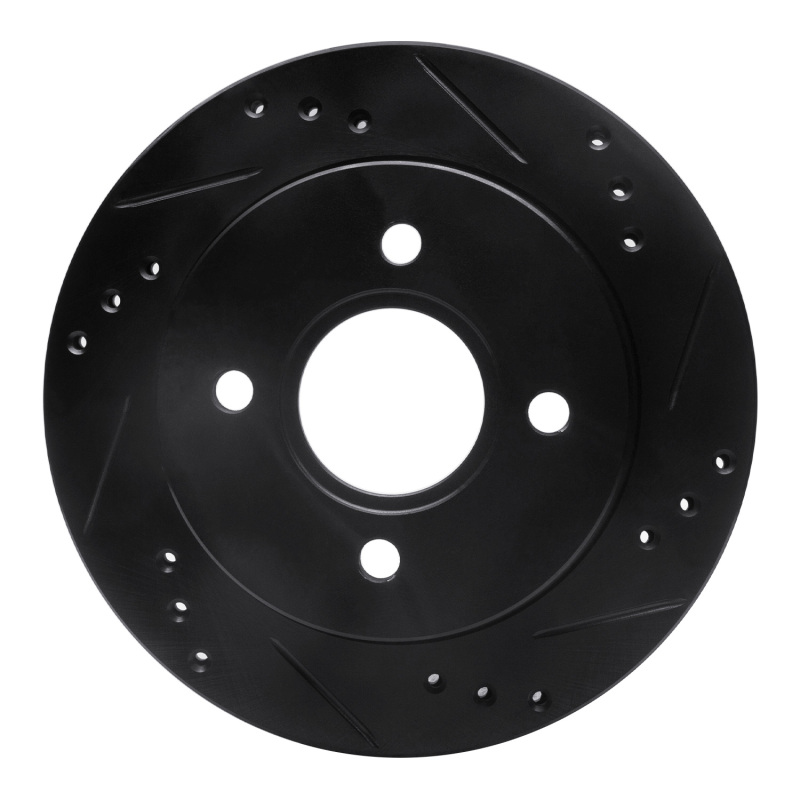 Picture of R1 95-04 Ford Contour Rear Right Drilled & Slotted Black Brake Rotor