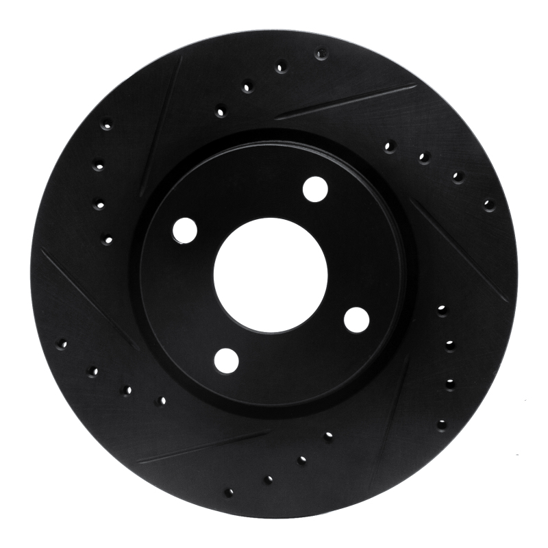 Picture of R1 98-04 Ford Contour Front Left Drilled & Slotted Black Brake Rotor