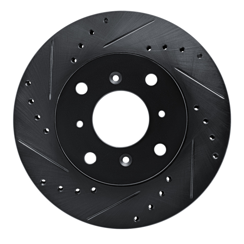 Picture of R1 86-87 Acura Legend Front Left Drilled & Slotted Black Brake Rotor