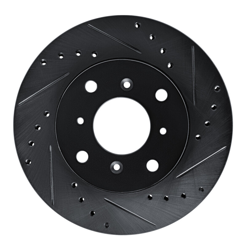 Picture of R1 86-87 Acura Legend Front Right Drilled & Slotted Black Brake Rotor