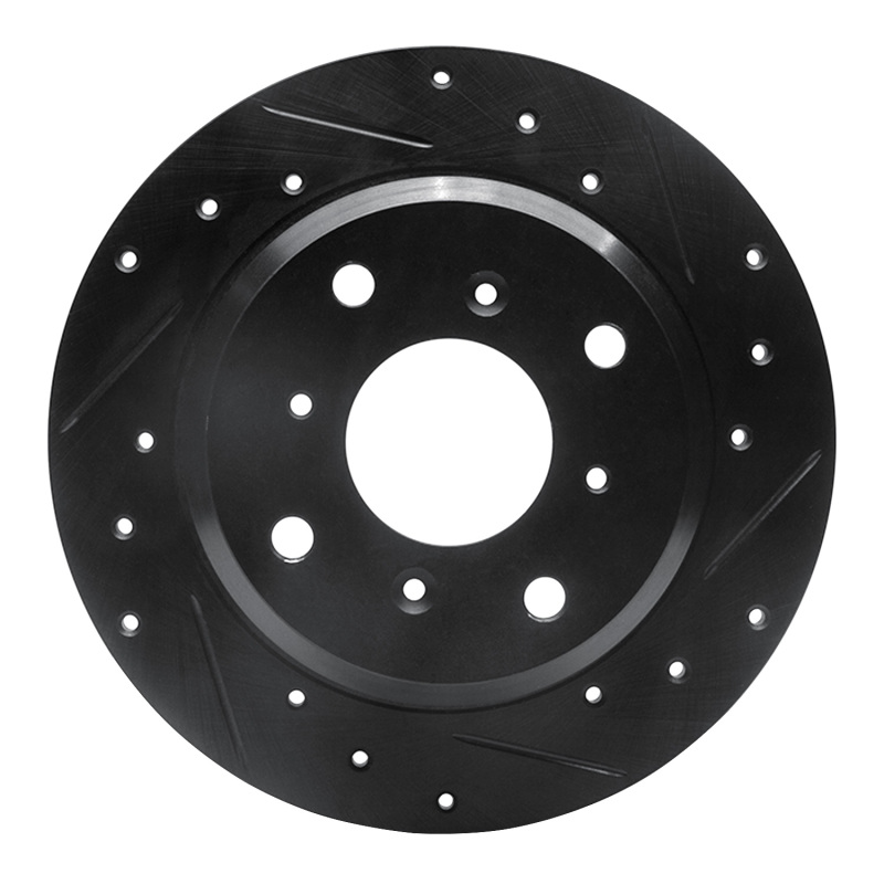 Picture of R1 87-90 Acura Legend Rear Right Drilled & Slotted Black Brake Rotor