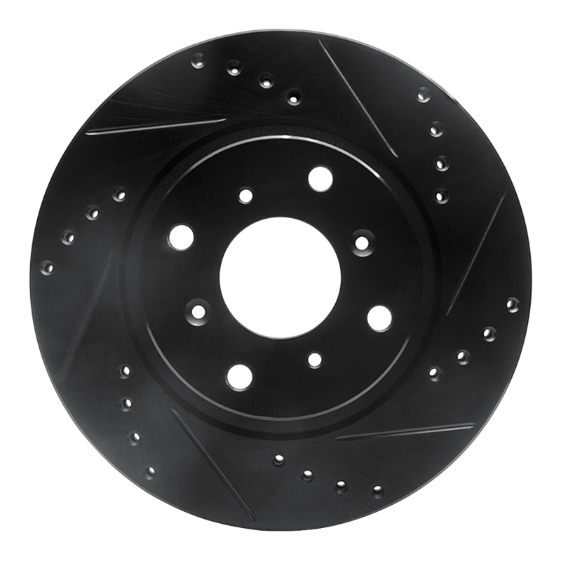 Picture of R1 87-90 Acura Legend Front Right Drilled & Slotted Black Brake Rotor