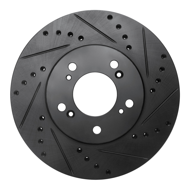 Picture of R1 93-95 Acura Legend Front Right Drilled & Slotted Black Brake Rotor