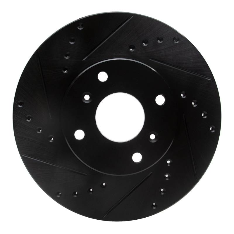 Picture of R1 98-99 Acura CL Front Left Drilled & Slotted Black Brake Rotor