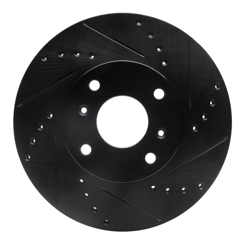 Picture of R1 98-99 Acura CL Front Right Drilled & Slotted Black Brake Rotor