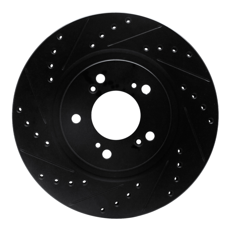 Picture of R1 97-05 Acura NSX Front Left Drilled & Slotted Black Brake Rotor