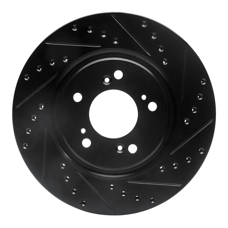 Picture of R1 97-05 Acura NSX Front Right Drilled & Slotted Black Brake Rotor