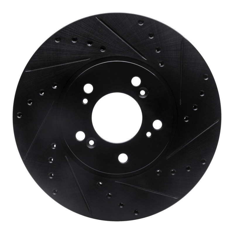 Picture of R1 99-04 Acura RL Front Right Drilled & Slotted Black Brake Rotor
