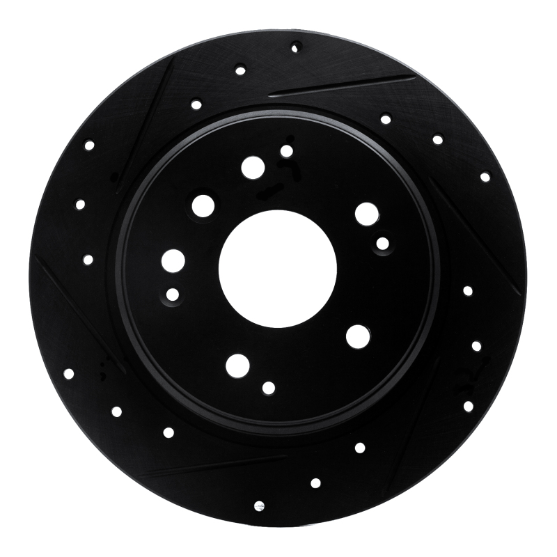Picture of R1 99-11 Acura TL Rear Left Drilled & Slotted Black Brake Rotor