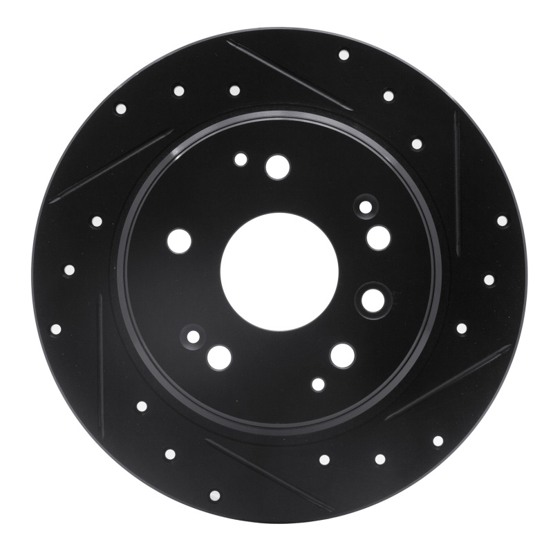Picture of R1 99-11 Acura TL Rear Right Drilled & Slotted Black Brake Rotor