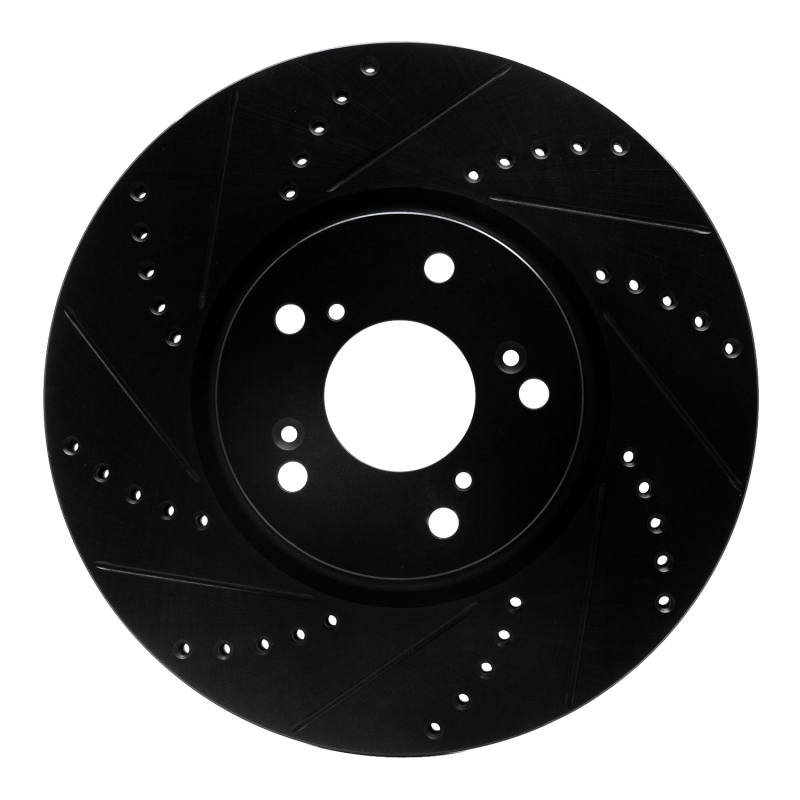 Picture of R1 04-08 Acura TL Front Left Drilled & Slotted Black Brake Rotor