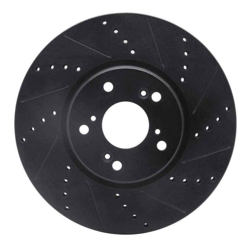 Picture of R1 04-08 Acura TL Front Right Drilled & Slotted Black Brake Rotor