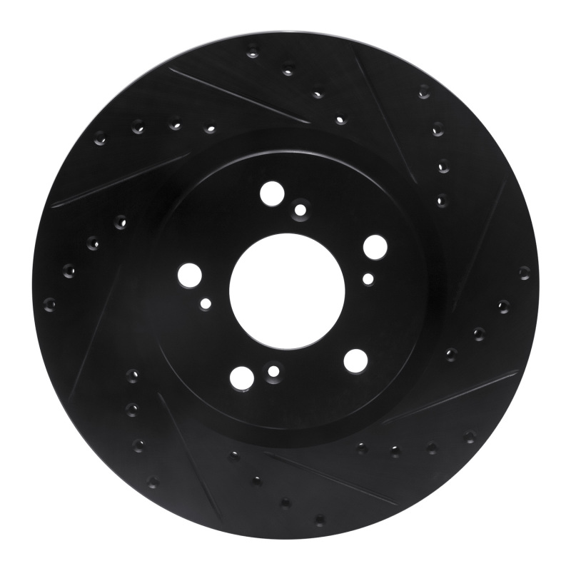 Picture of R1 05-12 Acura RL Front Right Drilled & Slotted Black Brake Rotor